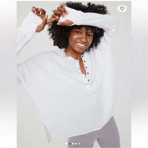 OFFLINE By Aerie Waffle Henley T-Shirt, Crisp White, XL